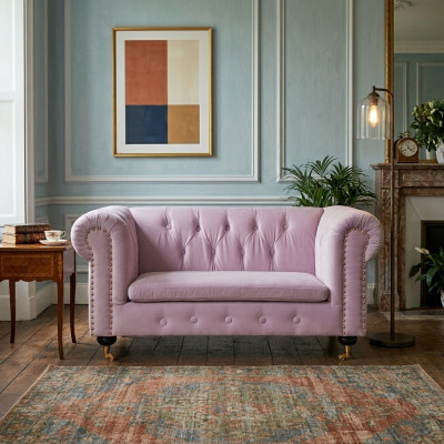 Różowy Kanapa Chesterfield Sofa Tapicerka Materiałow Leder Kanapy Tapicerowane Nowe