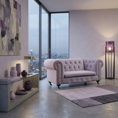 Chesterfield 2 osobowa Klasyczna luksusowa sofa barokowa Rokoko z tkaniny i skóry