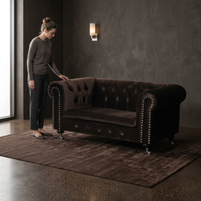jvmoebel ® - Sofa skórzana kanapa Royal brązowa tapicerka dwuosobowa zestaw kanapowy nowy