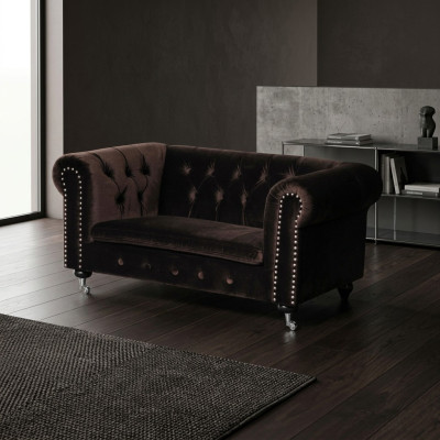 jvmoebel ® - Sofa skórzana kanapa Royal brązowa tapicerka dwuosobowa zestaw kanapowy nowy