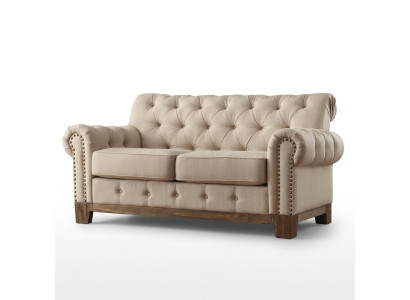 Chesterfield 2 Siedziba Klasyczna Luksusowa Sofa Z Naturalnego Drewna Rama Włókienniczy Skóra Couch