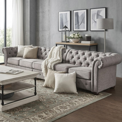 Chesterfield Living Room Podkładka Meble Sofa Kanapa Pięcioosobowa Włókienniczy