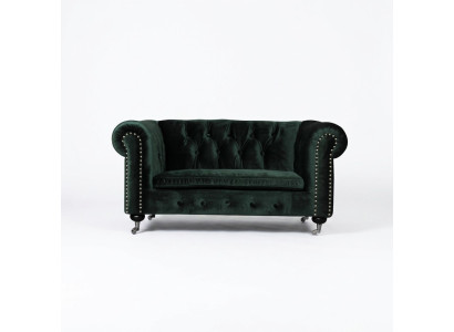Chesterfield 2-osobowa klasyczna luksusowa sofa barokowa w stylu rokokowym, tapicerowana skórą i tkaniną, nowa.