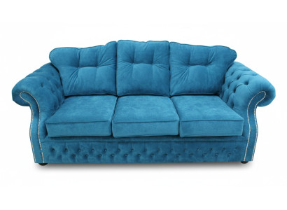 Materiał Blue Chesterfield Podkładka z projektem trzyosobowej kanapy do salonu
