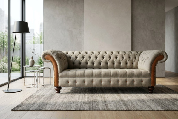 Chesterfield 3 osobowa klasyczna luksusowa barokowa sofa Rokoko sofa tekstylna