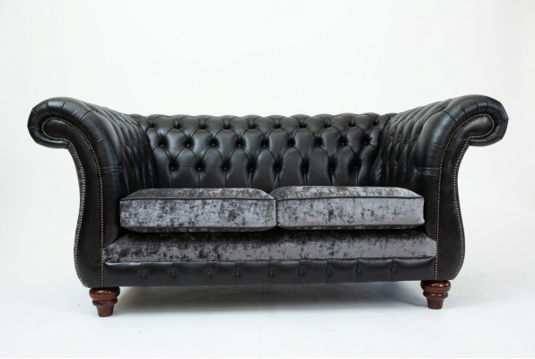 Chesterfield 2 osobowa klasyczna luksusowa kanapa barokowo-rococo skórzana kanapa nowa