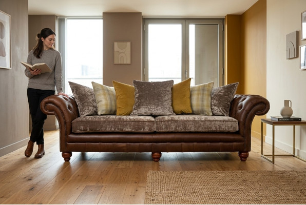 Klasyczna luksusowa kanapa barokowa rokoko Chesterfield sofa Sofa tekstylna skórzana kanapa