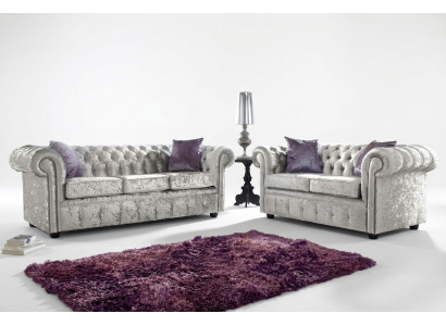 Zestaw sofowy Chesterfield 3+2 osobowa klasyczna barokowa sofa rokokowa Włókienniczy Skóra