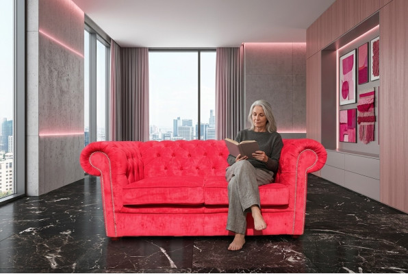 jvmoebel ® Sofa Skórzana Kanapa - Design Tapicerka Dwuosobowa Kanapa w Garniturze Czerwona Nowa