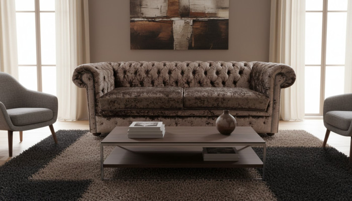 Chesterfield 5-osobowa klasyczna luksusowa barokowa sofa w stylu rokoko z kanapą włókienniczą Skóra