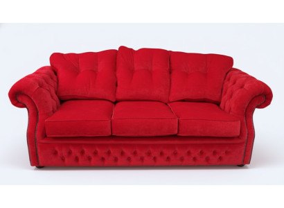 Materiał Red Chesterfield Podkładka z projektem trzyosobowej kanapy do salonu