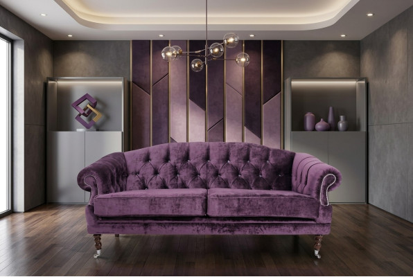 Barokowa Sofa Rokokowa Włókienniczy Aksamit Chesterfield - designerskie kanapy