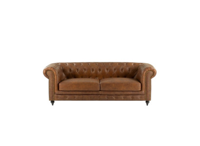 jvmoebel ® - Sofa z skóry - Brązowy fotel tapicerowany Treosobowa sofa zestaw