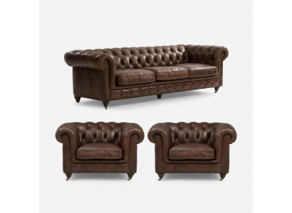Zestaw sofowy 3+1 miejsce do siedzenia Couch Podkładka Siedziba Chesterfield Couches Włókienniczy Skóra Nowy