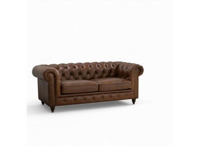 jvmoebel ® Sofa Skórzana Kanapa - Design Tapicerki Dwuosobowa Kanapa Komplet Brązowa
