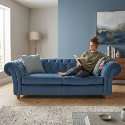 jvmoebel ® Sofa z prawdziwej skóry - Projekt tapicerki Dwuosobowa kanapa w kolorze niebieskim, nowa