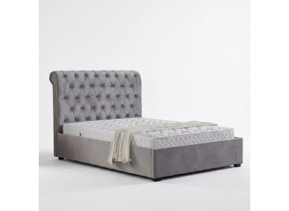 Royal Grey Sypialnia Łóżko Podkładka do łóżka Chesterfield Design Włókienniczy