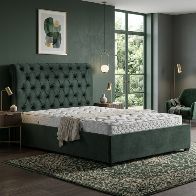 Modern Green Chesterfield Podwójne łóżko Designerskie luksusowe łóżko