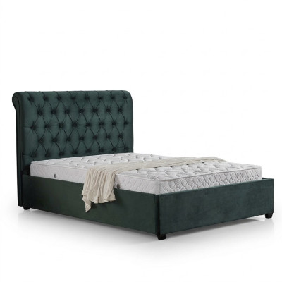 Modern Green Chesterfield Podwójne łóżko Designerskie luksusowe łóżko