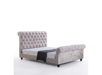 Nowoczesne beżowe łóżko Chesterfield Designer Podwójne łóżko Luxury Meble