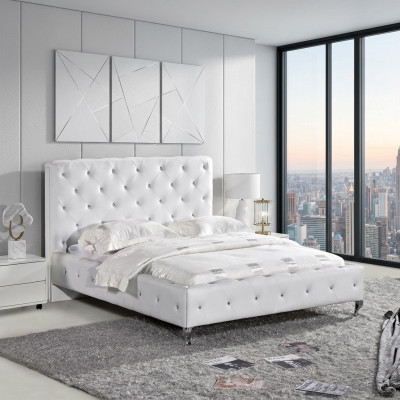 Chesterfield Łóżko Design Sypialnia Łóżko angielskie 140x200cm Włókienniczy Podkładka