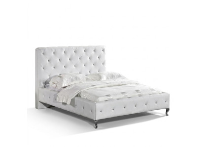 Chesterfield Designer Łóżko Sypialnia Skóra Włókienniczy Podkładka 140/160/180/200 cm