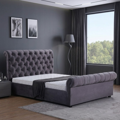 Design Chesterfield Łóżko Włókiennicze Skóra Hotelowe łóżko Sypialnia Nowa Podkładka Aksamit