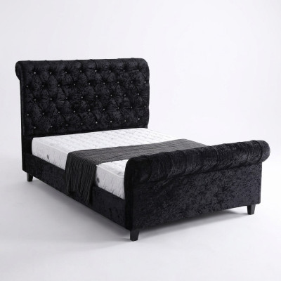 Czarna Sypialnia Chesterfield Łóżko Noble Sypialnia Łóżko