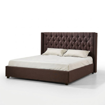 Sypialnia Łóżko 200x200cm Podkładka do łóżka Chesterfield Włókienniczy Materiał