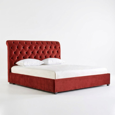 Royal red Sypialnia Chesterfield Podwójne łóżko tapicerowane luksusowy design