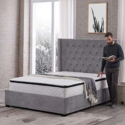 Łóżko Chesterfield Łóżko tapicerowane Luxury Sypialnia Design łóżka Włókiennicze Skóra Nowe