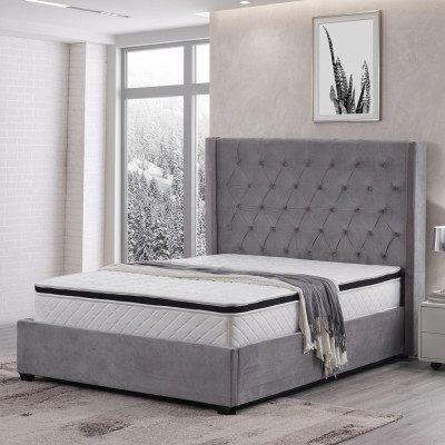 Łóżko Chesterfield Łóżko tapicerowane Luxury Sypialnia Design łóżka Włókiennicze Skóra Nowe