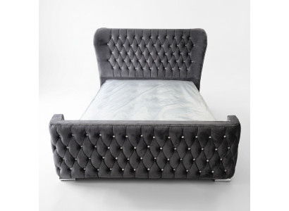 Chesterfield Hotel Double Skóra Łóżko Sypialnia Podkładka Luksusowe łóżko 160x200cm
