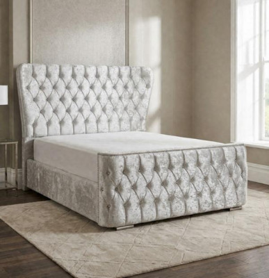 Chesterfield Łóżko Sypialnia łóżko Włókienniczy 180x200cm Aksamit Big Hotel łóżka Nowe