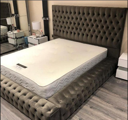 Chesterfield Włókienniczy Łóżko Sypialnia łóżko Podwójna Podkładka 140/160/180/200 cm