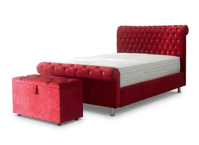 Chesterfield Hotel Double Skóra Łóżko Sypialnia Podkładka Luksusowe łóżko 200x200cm