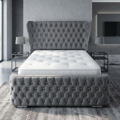Chesterfield Włókienniczy Łóżko Sypialnia łóżko Podwójna Podkładka 140/160/180/200 cm