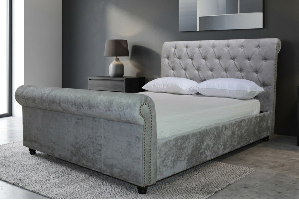 Design Chesterfield Łóżko Włókiennicze Aksamit Podkładka Skóra Hotel łóżka Sypialnia Nowość