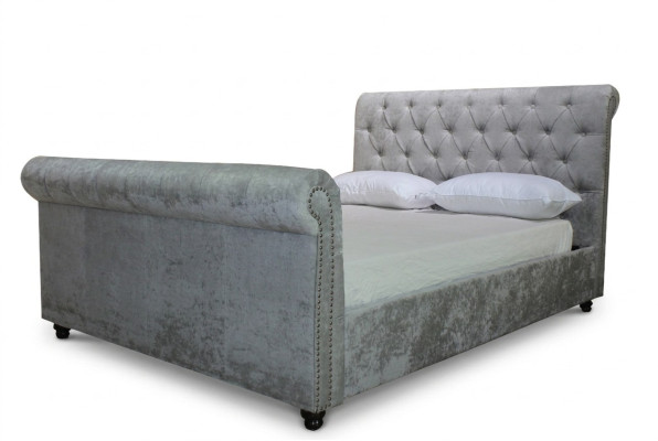Design Chesterfield Łóżko Włókiennicze Aksamit Podkładka Skóra Hotel łóżka Sypialnia Nowość