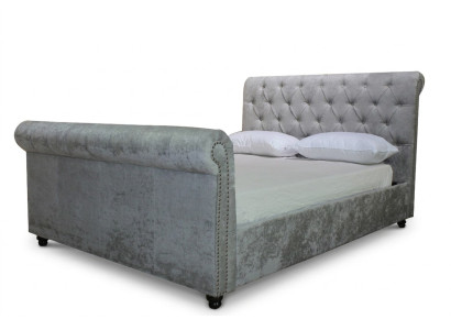 Design Chesterfield Łóżko Włókiennicze Aksamit Podkładka Skóra Hotel łóżka Sypialnia Nowość