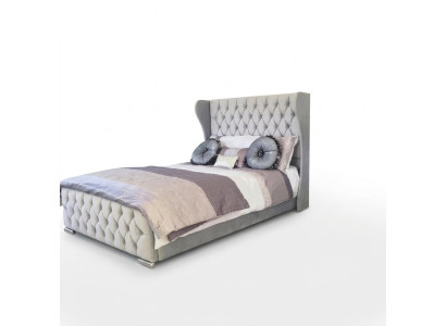 Chesterfield Design Łóżko Włókiennicze Aksamit Podkładka Skóra Hotel łóżka Sypialnia Nowość