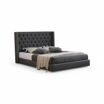 Duże szare łóżko Chesterfield Podwójne łóżko Royale Luxus bed