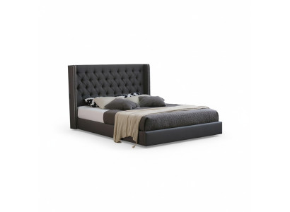 Duże szare łóżko Chesterfield Podwójne łóżko Royale Luxus bed
