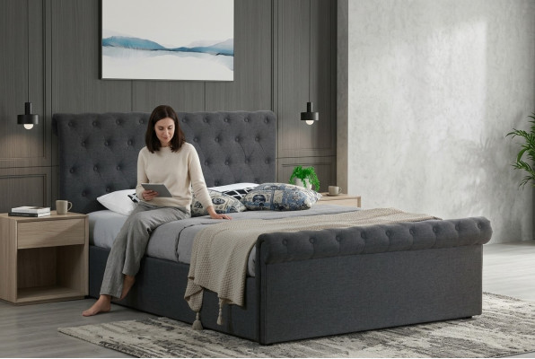 Chesterfield Classic Design Łóżko Podkładka do łóżka włókienniczego 140x200cm