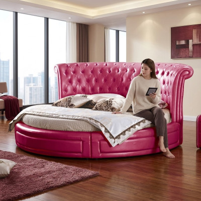 Okrągłe łóżko Classic Bed Chesterfield Podkładka Okrągłe łóżko Skóra