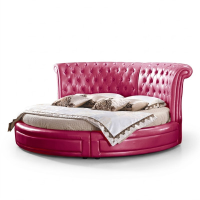 Okrągłe łóżko Classic Bed Chesterfield Podkładka Okrągłe łóżko Skóra