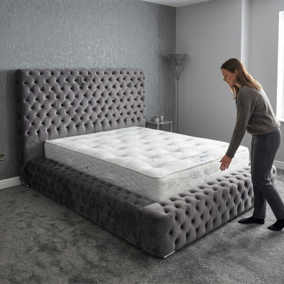 Nowoczesne Stylowe Łóżko Chesterfield Sypialnia łóżka Włókiennicze Meble