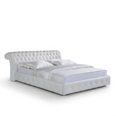 Designerskie Chesterfield Łóżko Sypialnia Włókienniczy Skóra Podkładka 140/160/180/200 cm