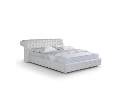 Designerskie Chesterfield Łóżko Sypialnia Włókienniczy Skóra Podkładka 140/160/180/200 cm
