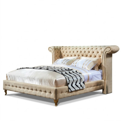 Chesterfield Design Podkładka English Podwójne łóżko Beige 140/160/180x200 cm